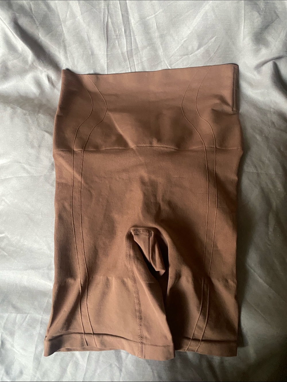 High-Waist Shaping Bike Shorts - Brown